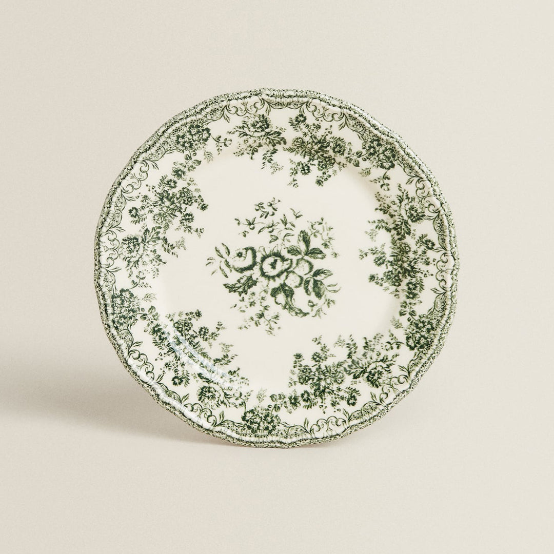 Green Floral Small Plate