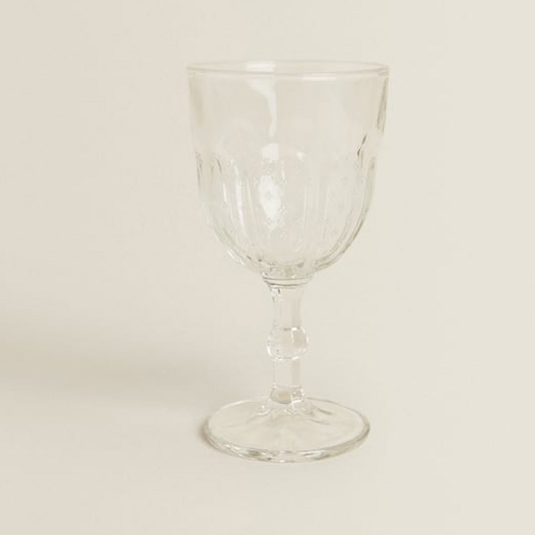 Raised Design Wine Glass