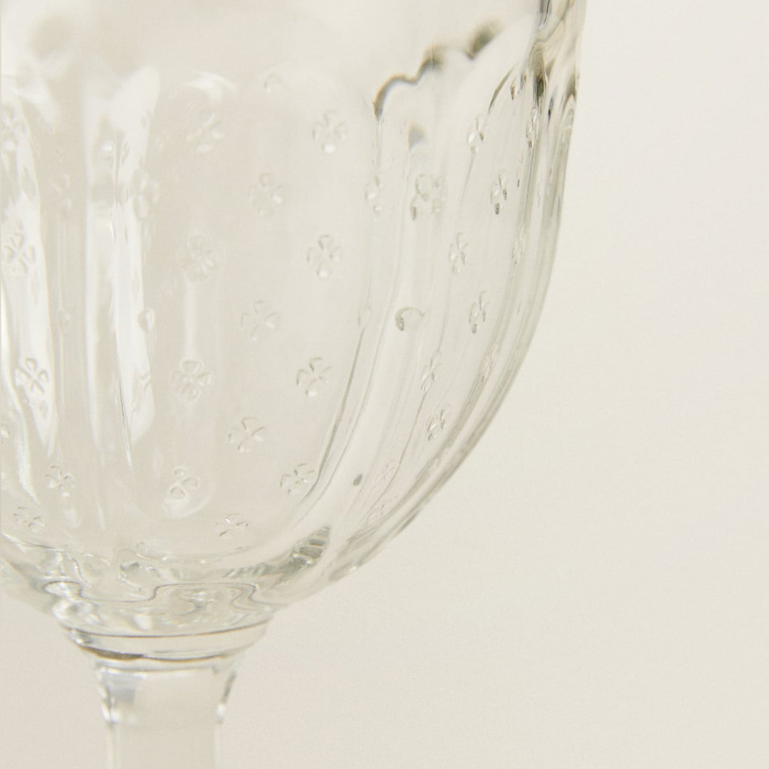 Raised Design Wine Glass