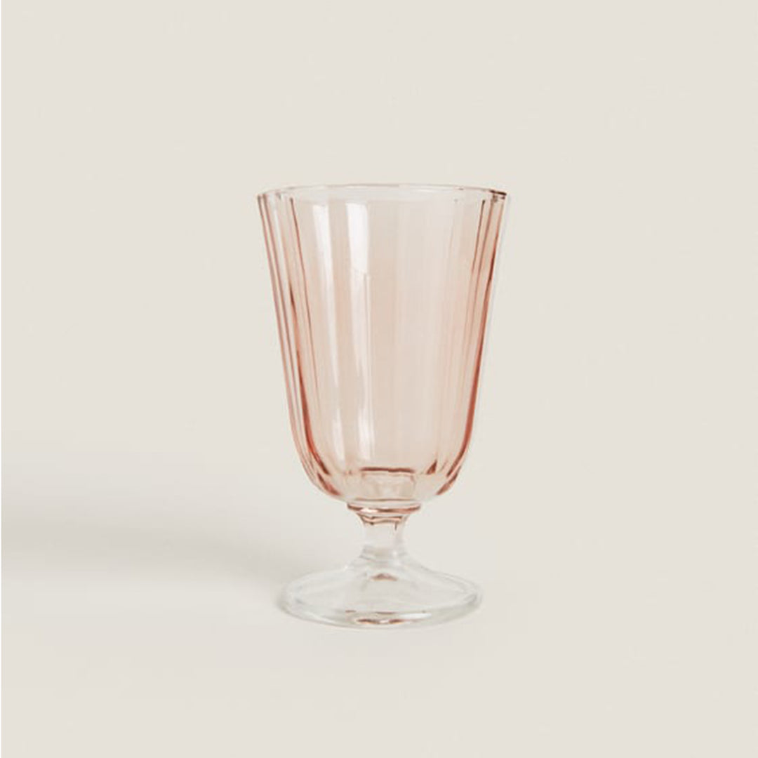 Pink Faceted Wine Glass