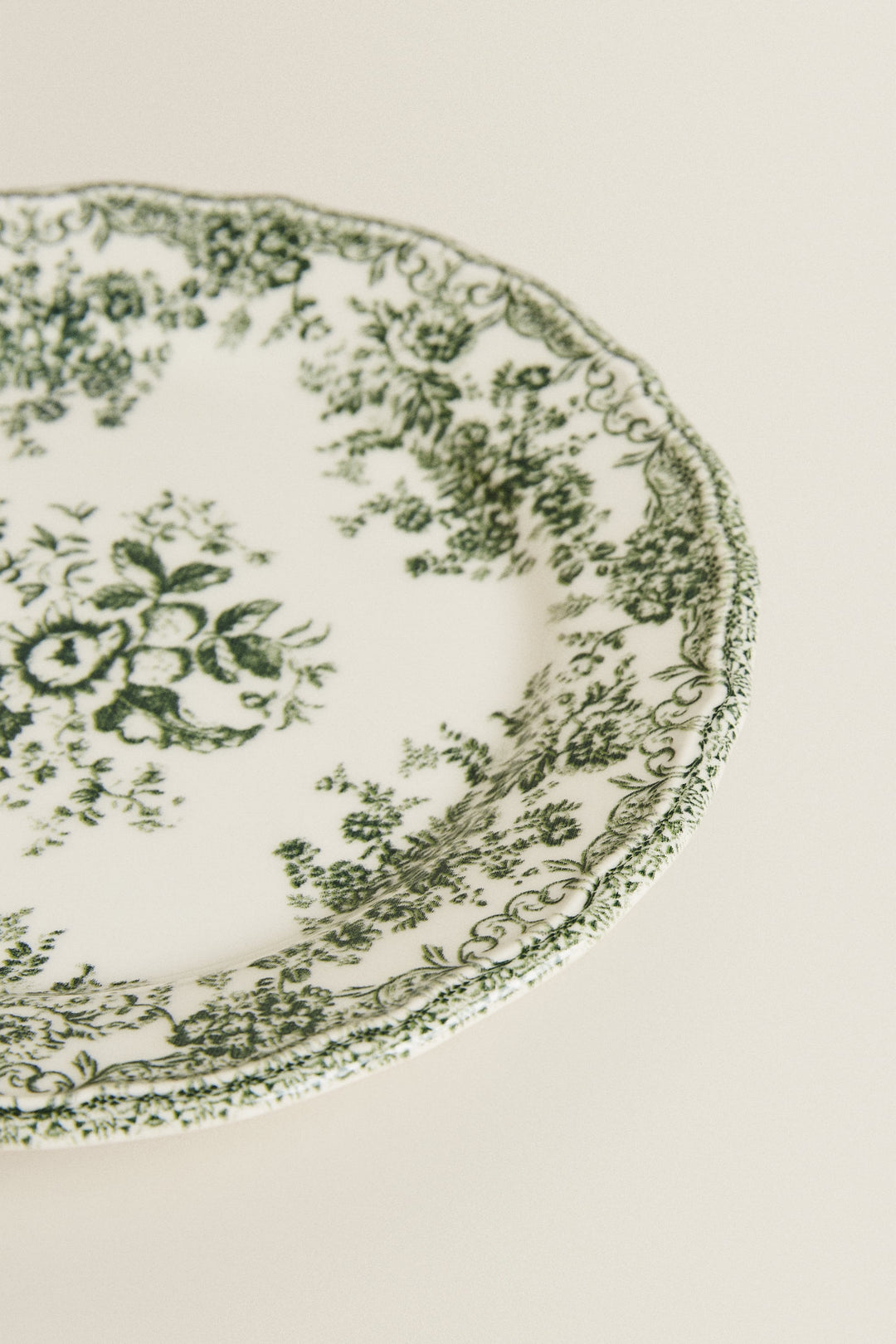 Green Floral Small Plate