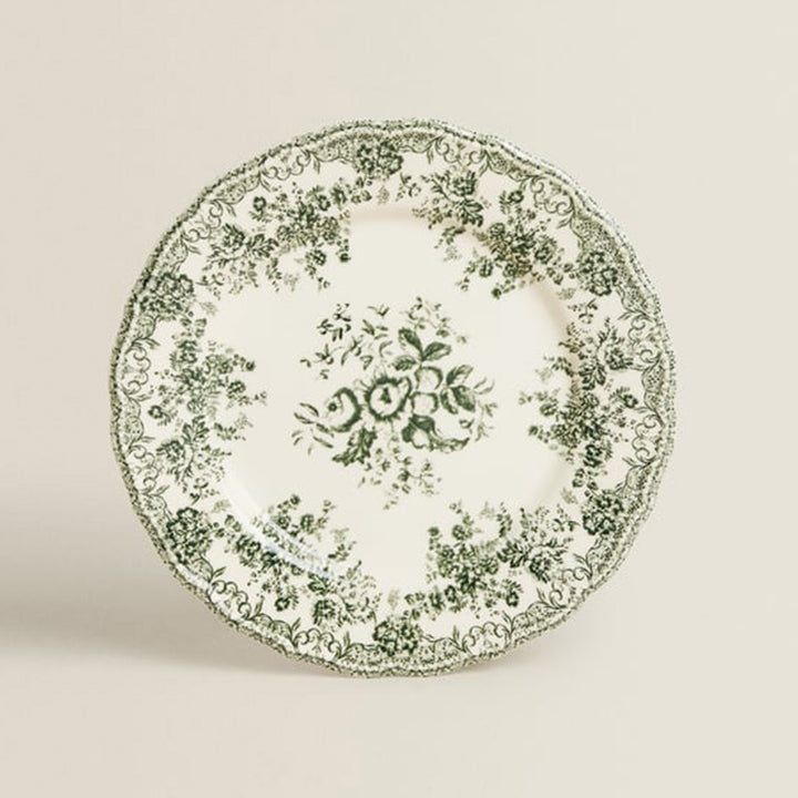 Green Floral Plate